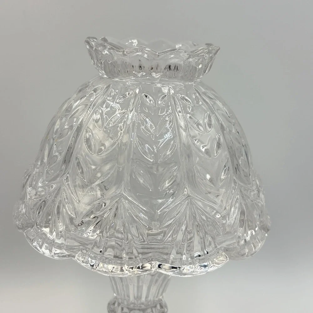 Fairy Lamp  Fifth‎ Avenue Portico Pattern Candle Holder Crystal Clear 9.25